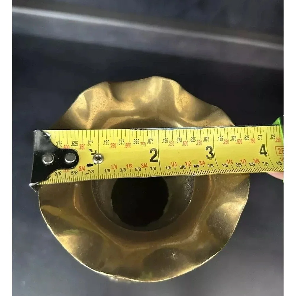 Vtg Brass Vase India 11